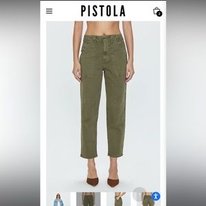PAMELA HIGH RISE STRAIGHT TROUSER - DARK OLIVE